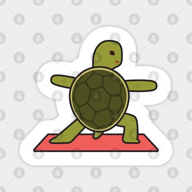 Turtle at Yoga with Yoga mat Magnet by Markus Schnabel