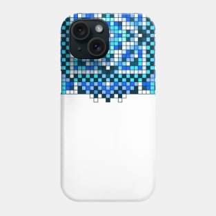 small teal pocket size pixelated mandala Phone Case