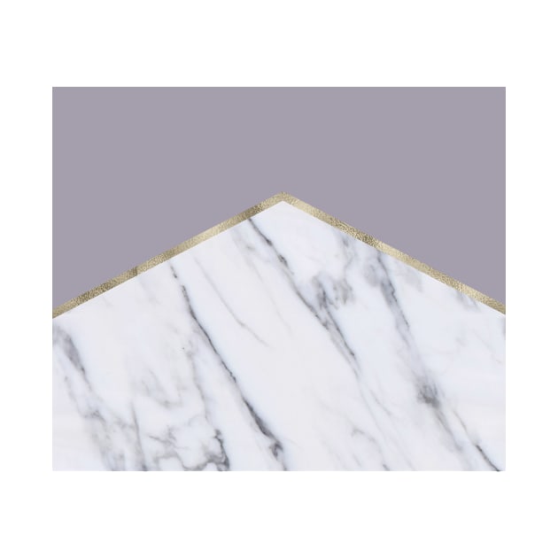 Smokey lilac - gold geometric marble by marbleco