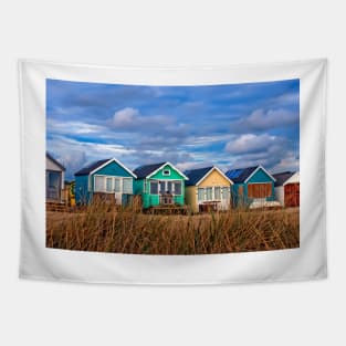 Beach Huts Hengistbury Head Dorset England UK Tapestry