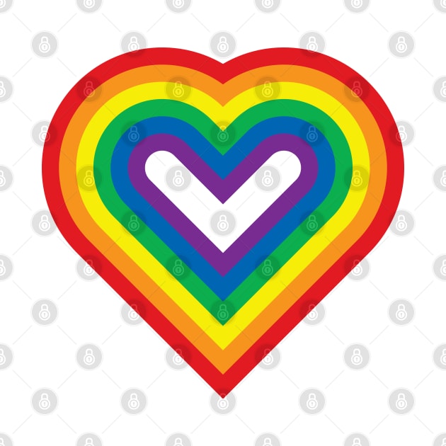 Rainbow Heart Shaped Striped Pattern by speedmanstudio