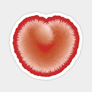 Red Love With Fur Magnet