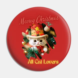 Meowy Christmas Pin