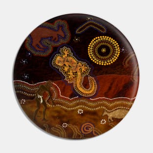 "Desert Heat"" Australian Aboriginal Style Art Pin