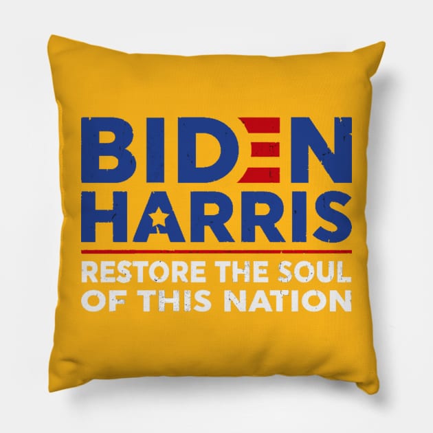 Biden Harris 2020 restore the soul of this nation Pillow by arafatbinjamal