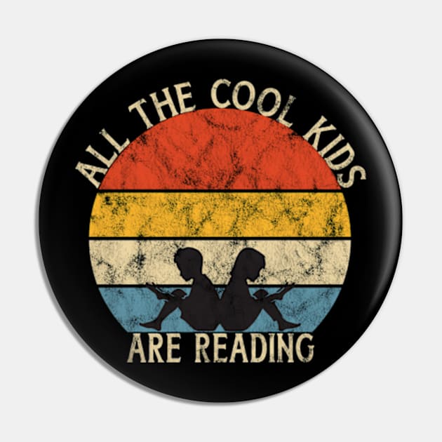 All the Cool Kids are Reading Vintage Retro Sunset Pin by BlendedArt