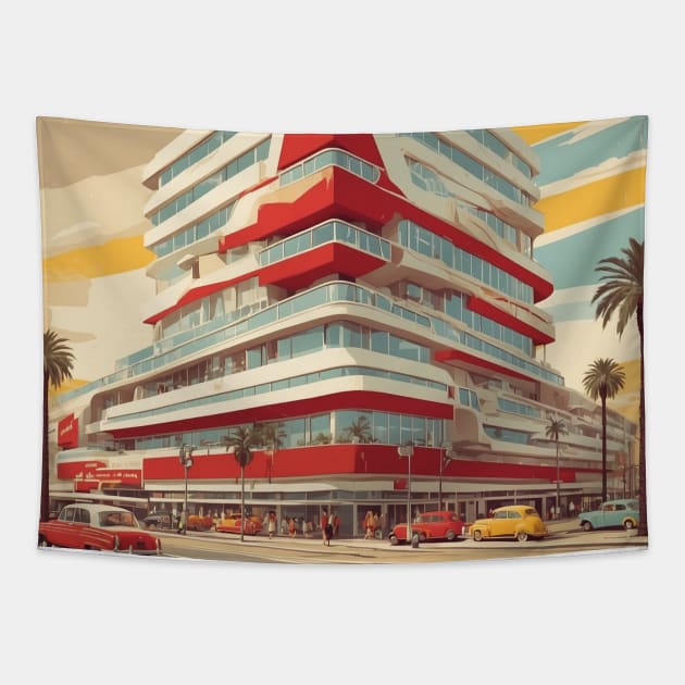 Diagonal Mar Centre Commercial Spain Travel Tourism Retro Vintage Tapestry by TravelersGems