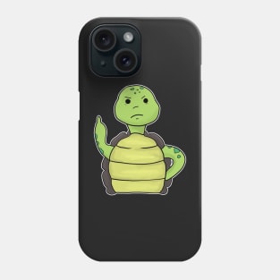 Grumpy Turtle Holding Middle finger funny gift Phone Case