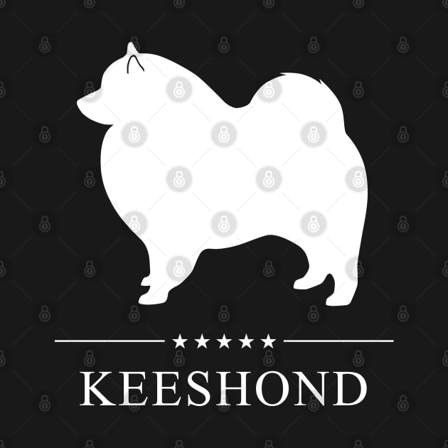 Keeshond Dog White Silhouette by millersye