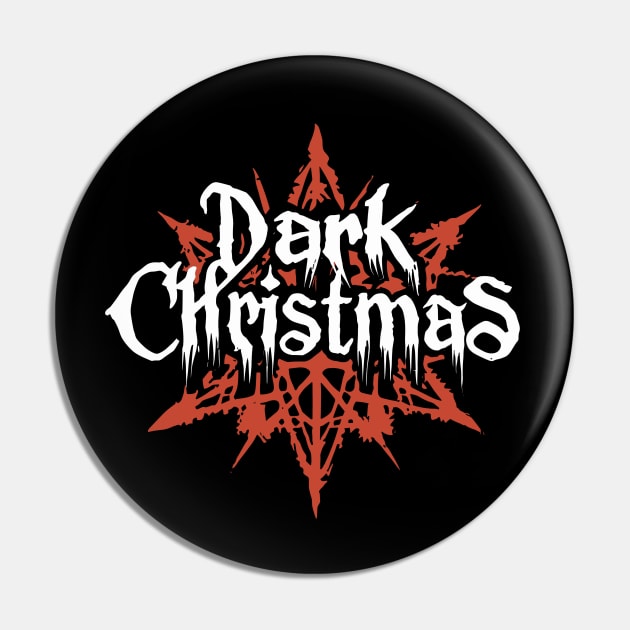 Dark Christmas Deathmetal Band Logo Style Pin by Soulphur Media