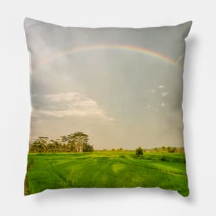 Rainbow over Ricefields, Philippines Pillow