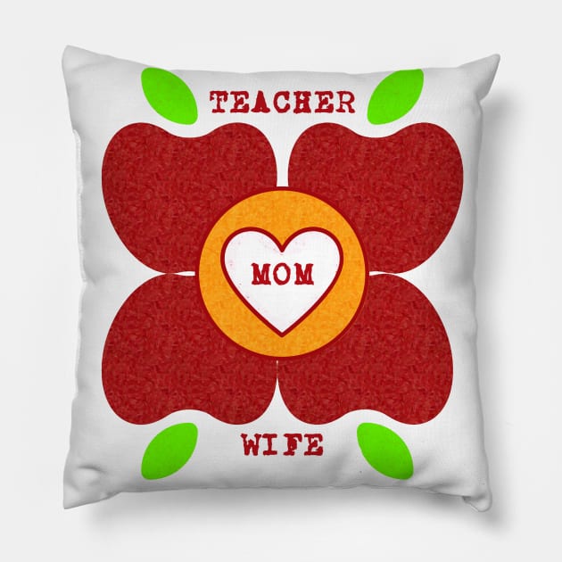 Teacher. Mom. Wife. Pillow by TeachUrb