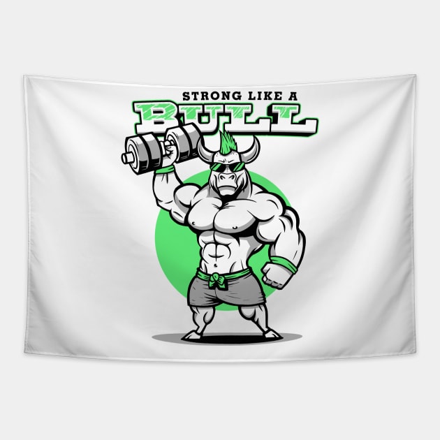 Strong as a Bull Tapestry by Pzazz Graphics