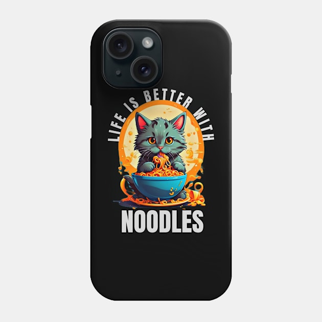 Meow-nificent Noodle Delight Phone Case by Unknown 