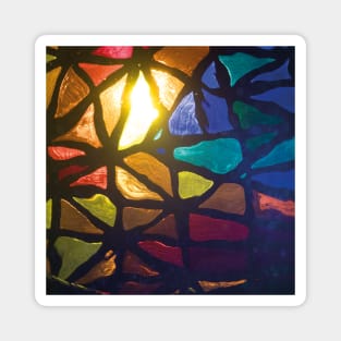 Colorful Stained Glass on Water Magnet