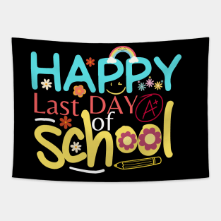 Happy Last Day of School Funny Teacher And Student Tapestry