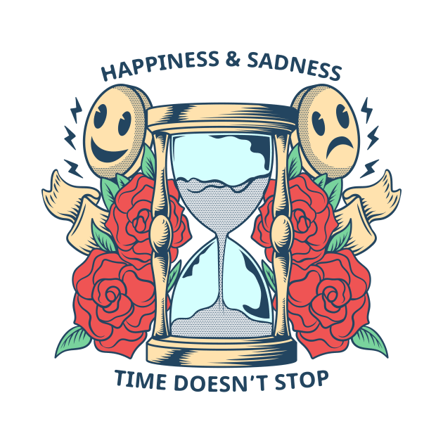 Happiness and Sadness, Time doesn't Stop design in colors by Localhost