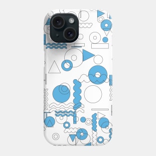 Blue White Geometric Shapes Phone Case