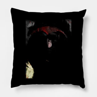 Portrait, digital collage and special processing. Dark fantasy. Tired warrior, beautiful diadem. Darker, more contrast. Pillow