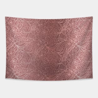 Rose Gold Shimmer Floral Tapestry