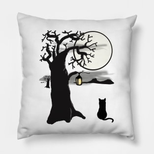 Cat and the moon Pillow