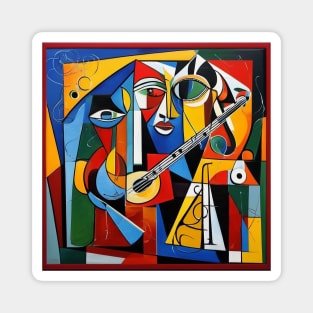 Cubist Musical Instrument Magnet