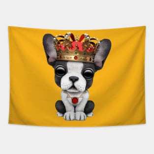 Cute French Bulldog Puppy Wearing Crown Tapestry