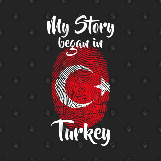 Turkey Flag Fingerprint My Story DNA Turkish by Your Culture & Merch