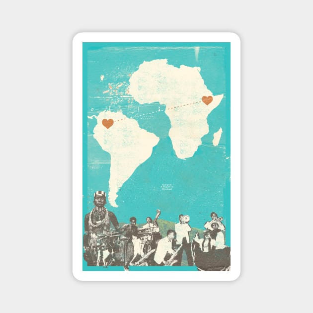 South America-Africa Music Magnet by Showdeer