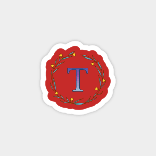 Monogram, letter T Magnet