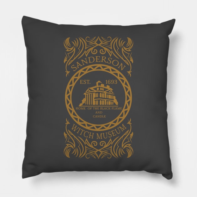 Sanderson Witch Museum. Black Flame Candle. Halloween. Pillow by lakokakr