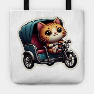 kittie in a tuk tuk Tote