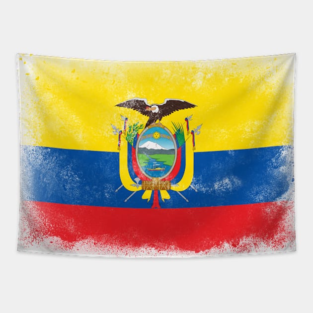 Ecuador Flag Tapestry by psychoshadow