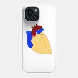 A human heart illustration on white Phone Case