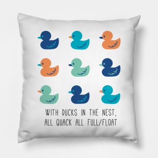 Cute Ducks Art and Quack Quotes Pillow