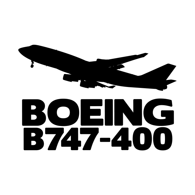 Boeing B747-400 Silhouette Print (Black) by TheArtofFlying