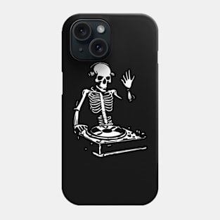 skeleton dj playing the music Phone Case