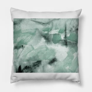 Abstract Oil Painting Granite Green 12c17 Pillow