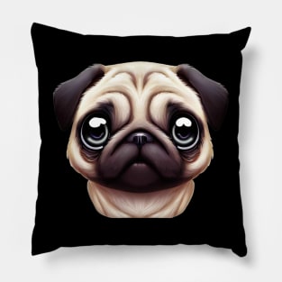 Adorable Pug Artwork Pillow