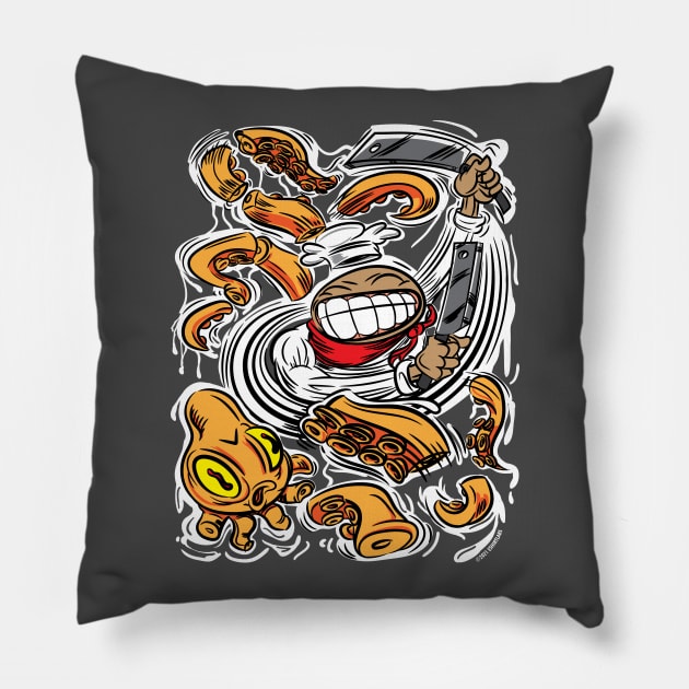 Sushi Slasher Chef Pillow by eShirtLabs