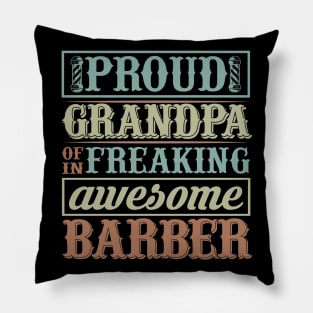 Barber Design Proud Grandpa Of 60 Pillow