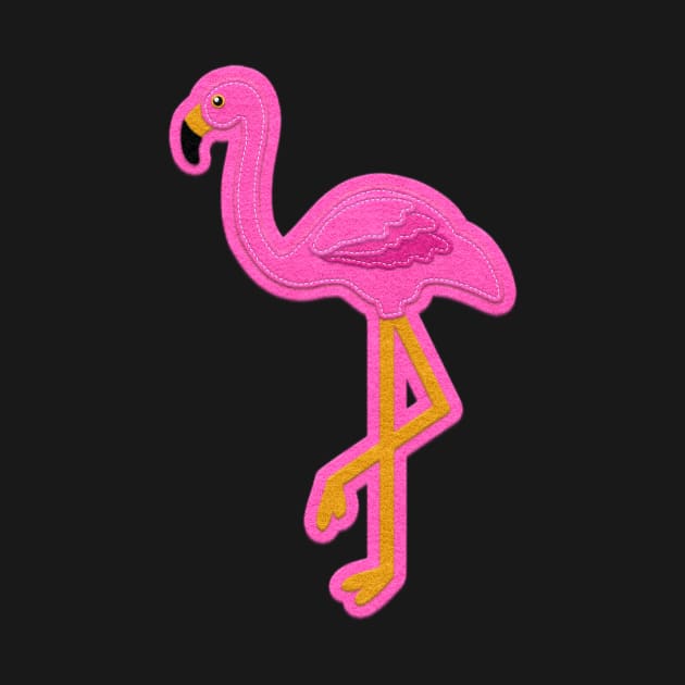 Pink Flamingo Felt Look with Stitching | Cherie's Art(c)2020 by CheriesArt