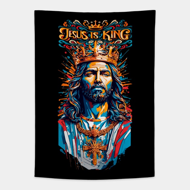 Jesus Is King Tapestry by NerdsbyLeo