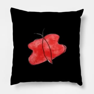 Red butterfly watercolor design Pillow