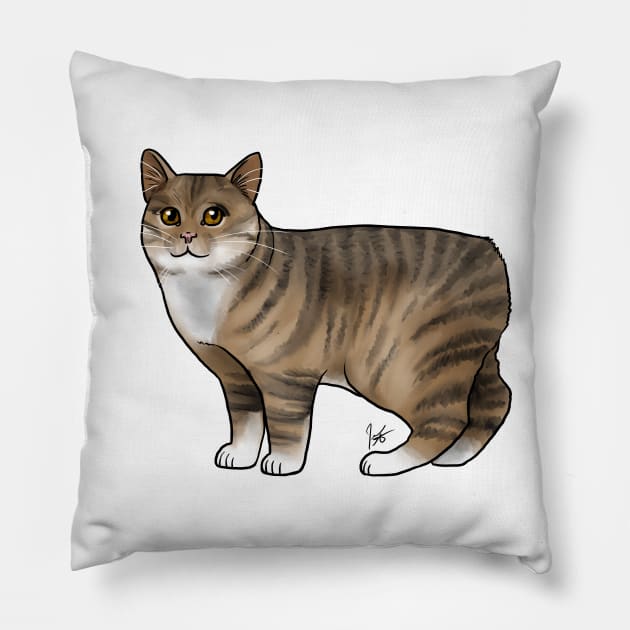 Cat - Manx - Tabby Pillow by Jen's Dogs Custom Gifts and Designs