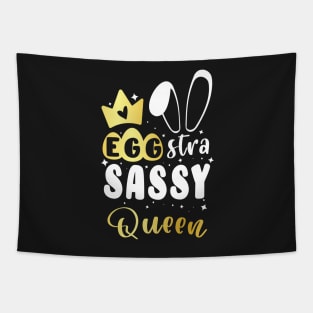 Egg-stra Sassy Queen with Cute Gold Gradient Easter Vibes for Little Girls Tapestry