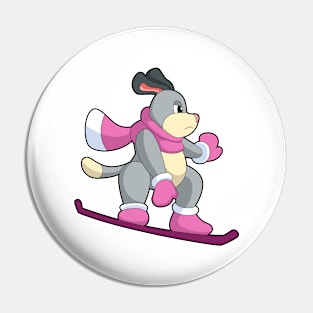 Dog as Snowboarder with Sonowboard Pin