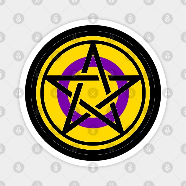 Large Print Pentacle LGBT Flag Intersex Magnet by aaallsmiles