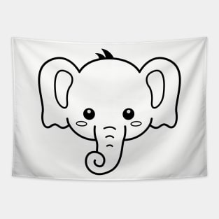 Elephant Head - Cute Illustration - Baby Elephants Tapestry