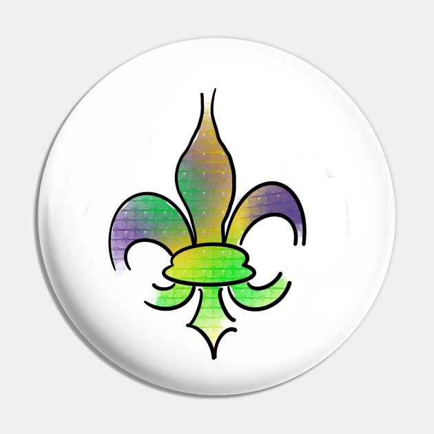 Mardi Gras Fleur De Lis Pin by Stephanie Kennedy 